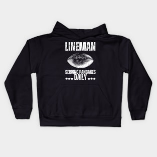 Lineman Serving Pancakes Daily Kids Hoodie